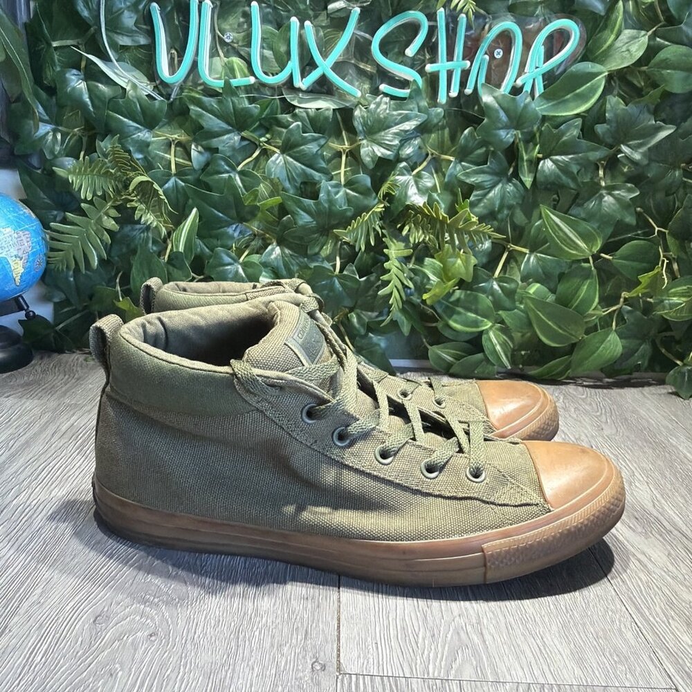 Converse All Star Men’s Sneakers Army Green Size US 12  High Top Military Style